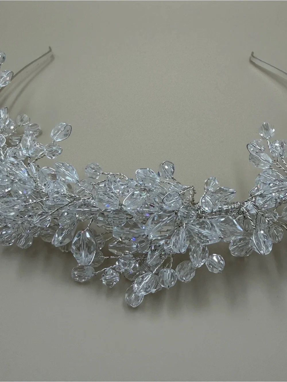 Clear Crystal Beaded Bridal Tiara Wedding Headband Giselle Bridals NWT